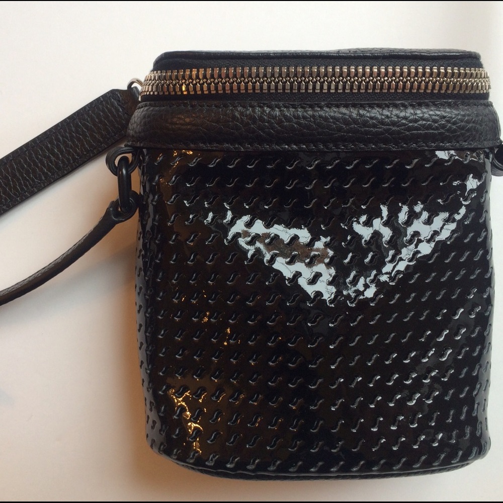 KARA STORE PATENT LEATHER STOWAWAY BAG new